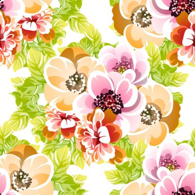 Renkli vintage tarzı çiçekler pürüzsüz desen