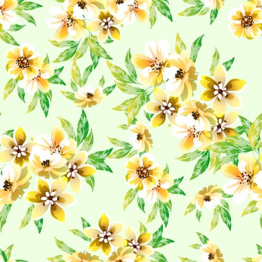Renkli vintage tarzı çiçekler pürüzsüz desen