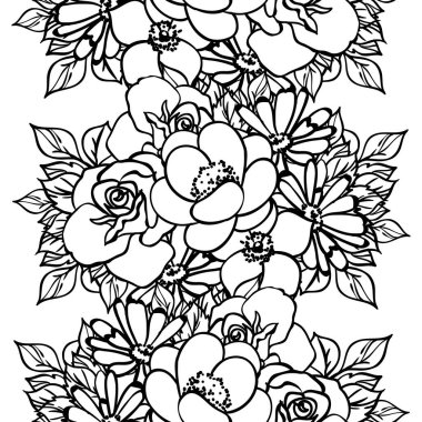 Kusursuz tek renkli klasik çiçek deseni