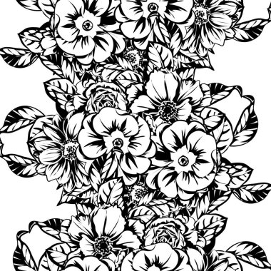 Kusursuz tek renkli klasik çiçek deseni
