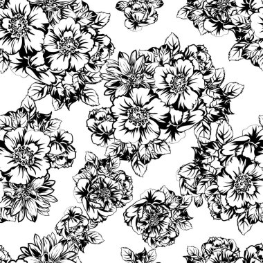 Kusursuz tek renkli klasik çiçek deseni