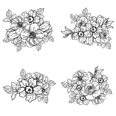 Kusursuz tek renkli klasik çiçek deseni