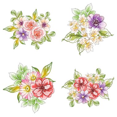 Renkli vintage tarzı çiçekler pürüzsüz desen