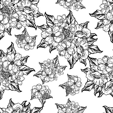 Kusursuz tek renkli klasik çiçek deseni