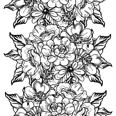 Kusursuz tek renkli klasik çiçek deseni