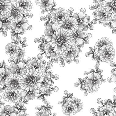 Kusursuz tek renkli klasik çiçek deseni