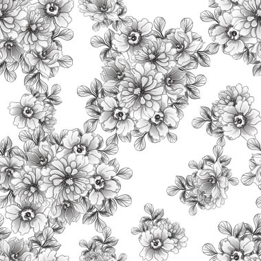 Kusursuz tek renkli klasik çiçek deseni