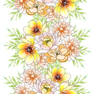 Renkli vintage tarzı çiçekler pürüzsüz desen