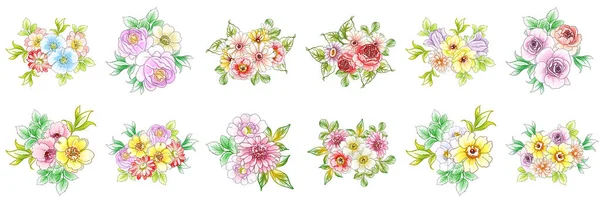 Fleurs Style Vintage Coloré Motif Sans Couture — Image vectorielle