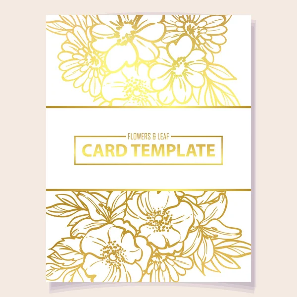 Tarjeta Invitación Color Patrón Flores Estilo Vintage — Vector de stock