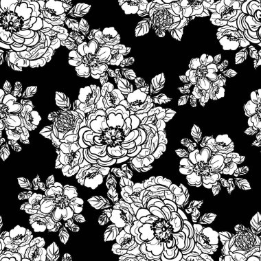 Kusursuz tek renkli klasik çiçek deseni