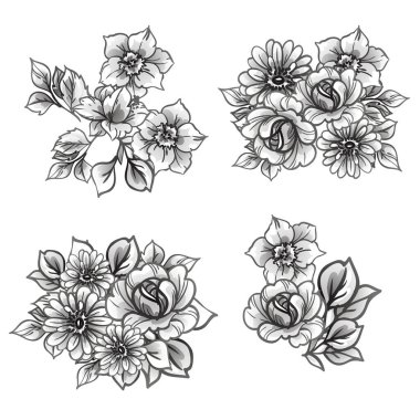 Kusursuz tek renkli klasik çiçek deseni