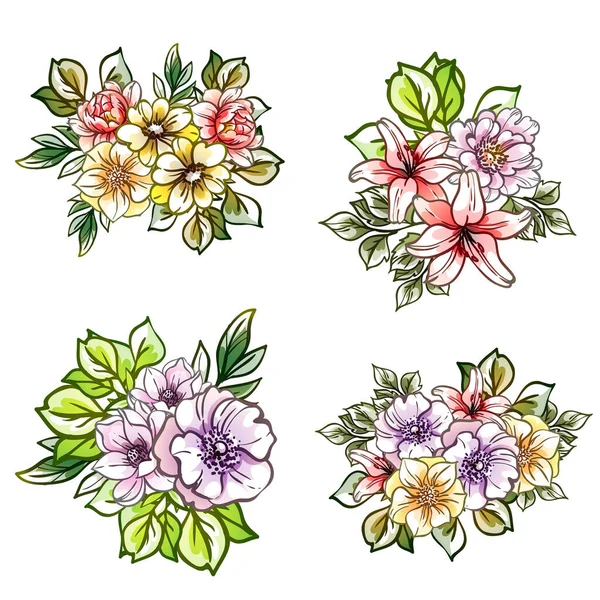 Coloridas Flores Estilo Vintage Patrón Sin Costuras — Archivo Imágenes Vectoriales
