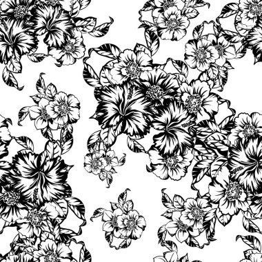 Kusursuz tek renkli klasik çiçek deseni