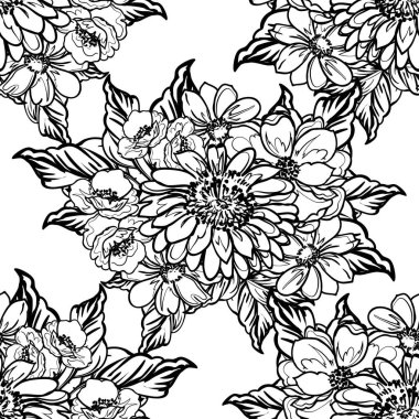 Kusursuz tek renkli klasik çiçek deseni