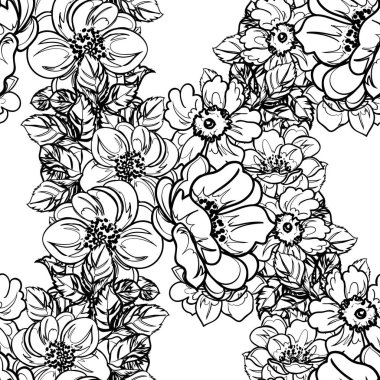 Kusursuz tek renkli klasik çiçek deseni