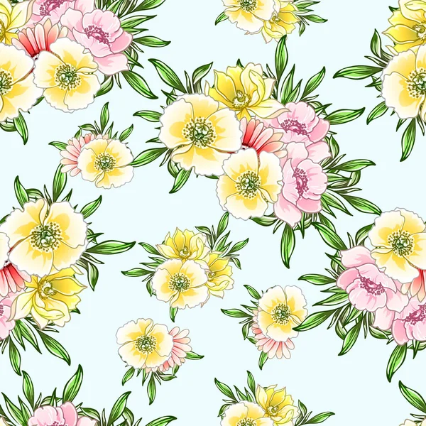 Renkli vintage tarzı çiçekler pürüzsüz desen