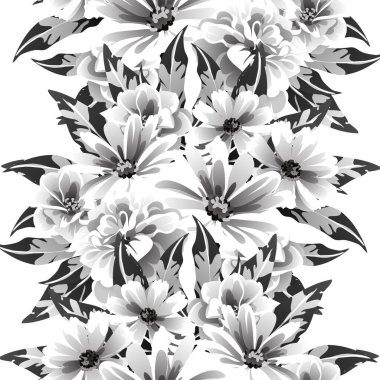 Kusursuz tek renkli klasik çiçek deseni