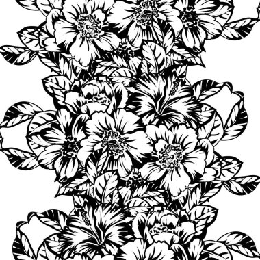 Kusursuz tek renkli klasik çiçek deseni