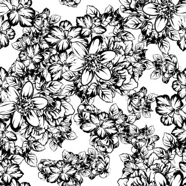 Kusursuz tek renkli klasik çiçek deseni