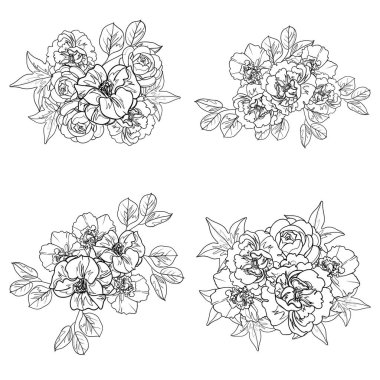 Kusursuz tek renkli klasik çiçek deseni