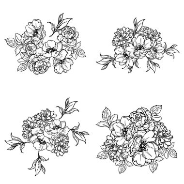 Kusursuz tek renkli klasik çiçek deseni