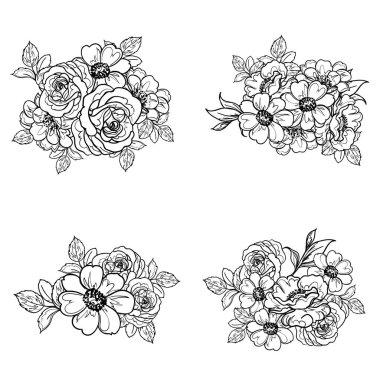 Kusursuz tek renkli klasik çiçek deseni