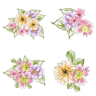 Renkli vintage tarzı çiçekler pürüzsüz desen