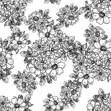 Kusursuz tek renkli klasik çiçek deseni