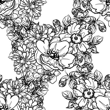 Kusursuz tek renkli klasik çiçek deseni