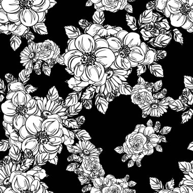 Kusursuz tek renkli klasik çiçek deseni