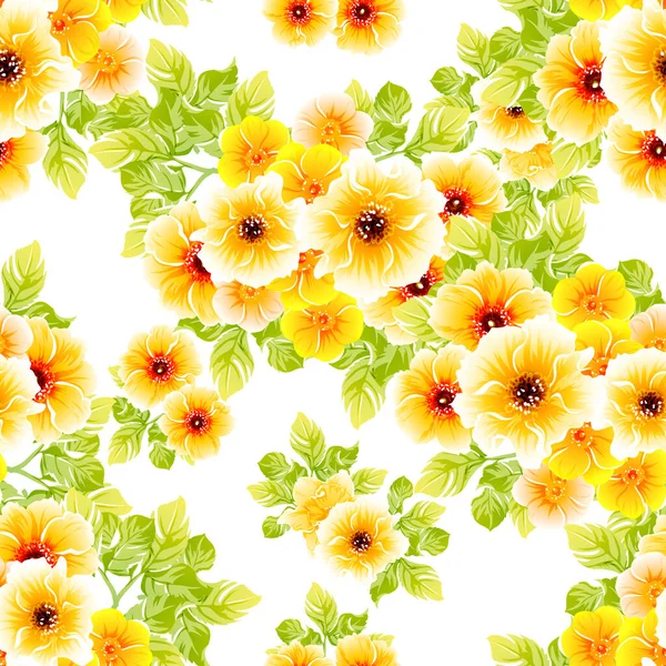 Fleurs Style Vintage Coloré Motif Sans Couture — Image vectorielle