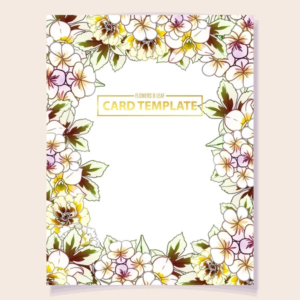 Tarjeta Invitación Color Patrón Flores Estilo Vintage — Vector de stock