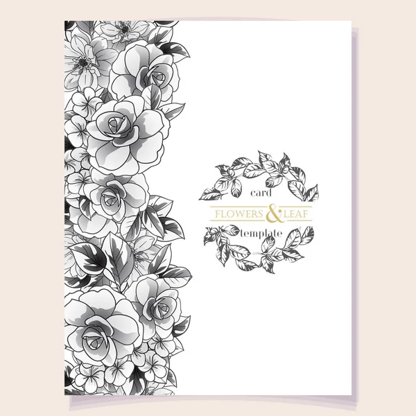 色の招待カード ヴィンテージスタイルの花のパターン — ストックベクタ