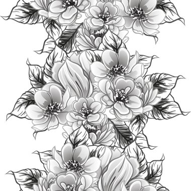 Kusursuz tek renkli klasik çiçek deseni