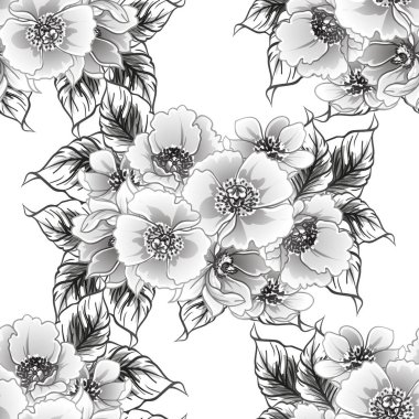 Kusursuz tek renkli klasik çiçek deseni