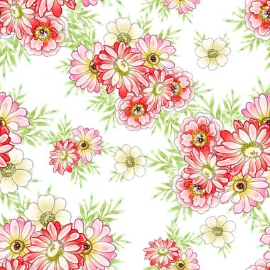 Renkli vintage tarzı çiçekler pürüzsüz desen