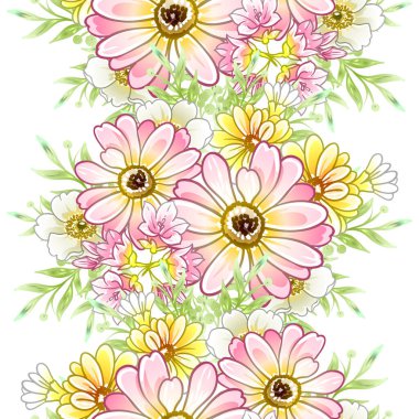 Renkli vintage tarzı çiçekler pürüzsüz desen
