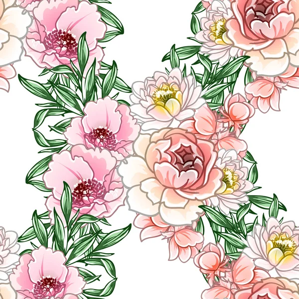 Renkli vintage tarzı çiçekler pürüzsüz desen