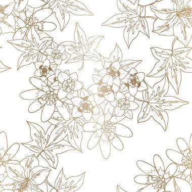 bej çiçekler arka plan, vektör illüstrasyon pankartı