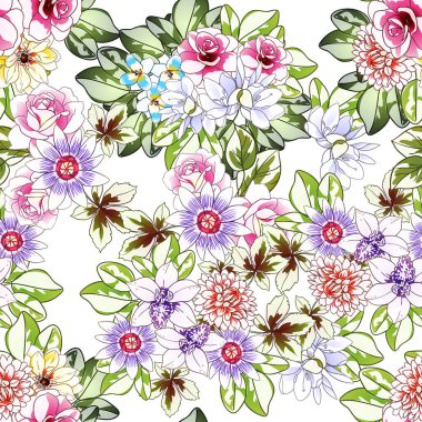 Renkli çiçek arkaplanı, vektör illüstrasyon pankartı