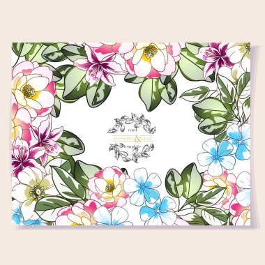 Renkli çiçekler, pürüzsüz arkaplan, vektör illüstrasyon pankartı