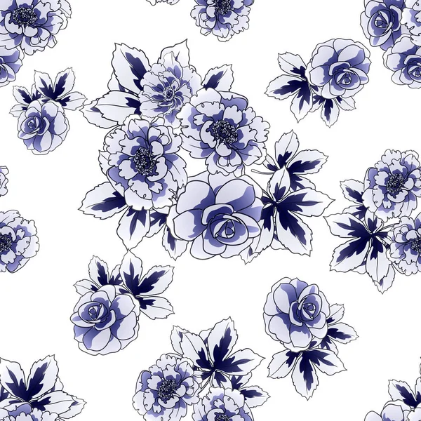 Fleurs Colorées Fond Sans Couture Pétales Illustration Vectorielle — Image vectorielle