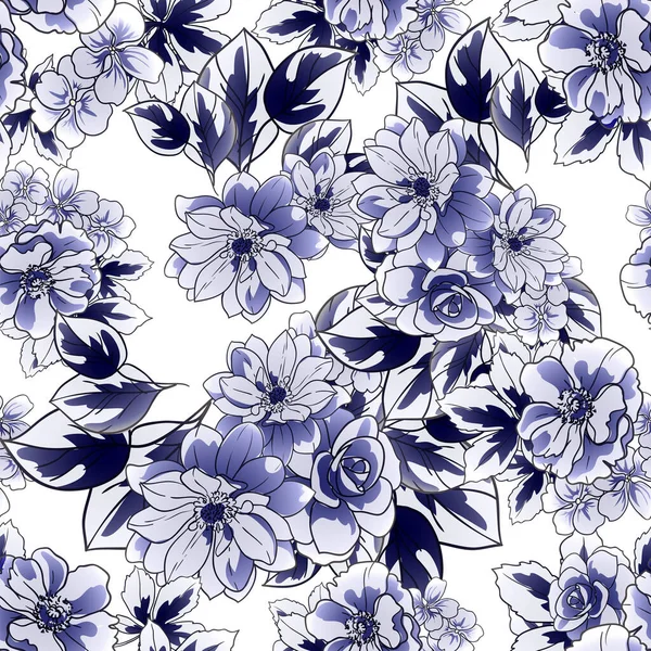 Flores Violeta Púrpura Fondo Banner Ilustración Vectorial Para Espacio Copia — Vector de stock