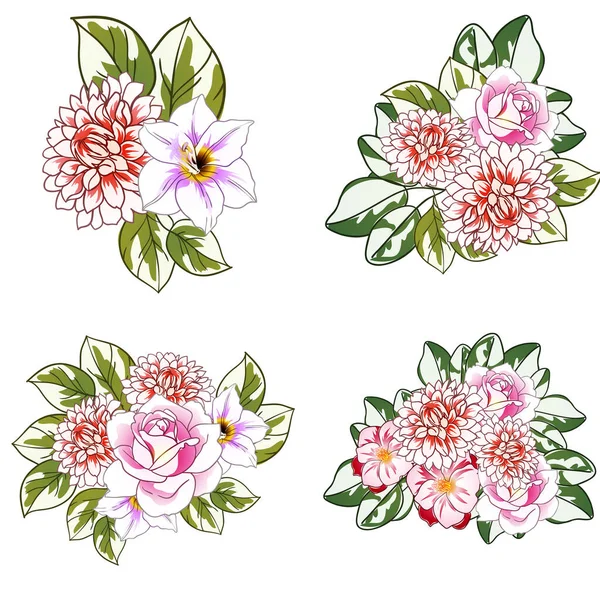 Färgglada Blommor Sömlös Bakgrund Vektor Illustration Banner — Stock vektor