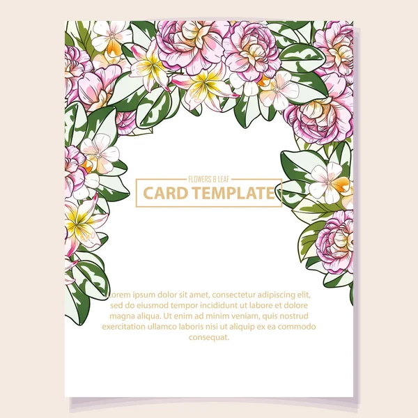 Flores Coloridas Convite Cartão Saudação Fundo Ilustração Vetorial Espaço Cópia —  Vetores de Stock