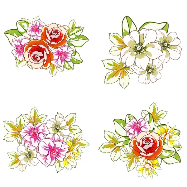 Fleurs Colorées Fond Sans Couture Bannière Illustration Vectorielle — Image vectorielle