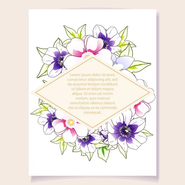 Flores Coloridas Invitación Tarjeta Ilustración Del Vector — Archivo Imágenes Vectoriales