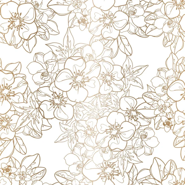 Umriss Blumen Nahtlose Muster Blutenblatter Vektorillustration Vektorgrafik Lizenzfreie Grafiken C All About Flowers 410408756 Depositphotos