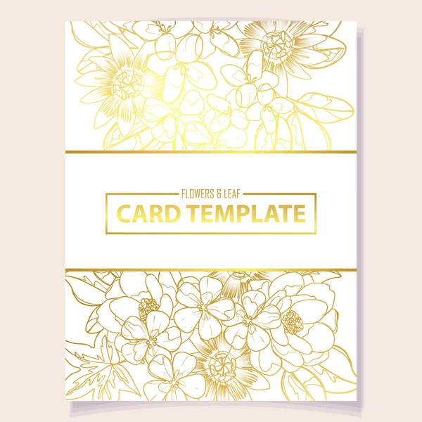 Card Template Decorated Flowers Vector Illustration Banner — Stock Vector